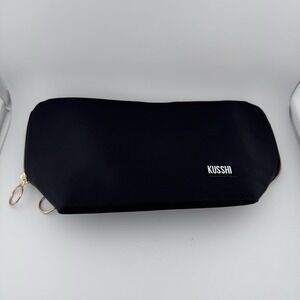 KUSSHI Black and Red Makeup Bag Fabric with Zipper and Pockets